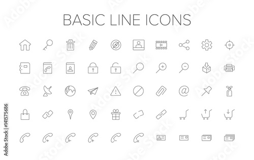 Basic Line Icon Set
