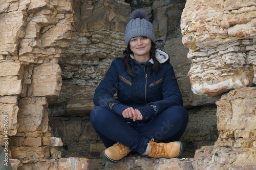 Konstfotografi Girl in the mountains Nature of Yakutia