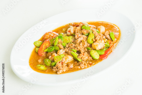 Fried shrimp with sataw bean