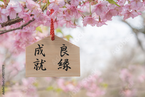 絵馬　桜の花　良縁成就   © tamayura39