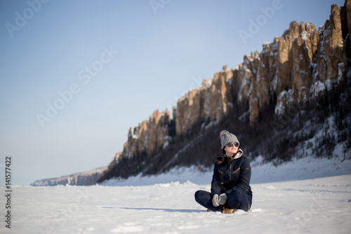 Girl in the mountains Nature of Yakutia