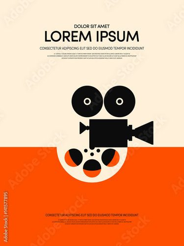 Movie and film modern retro vintage poster background vector illustration