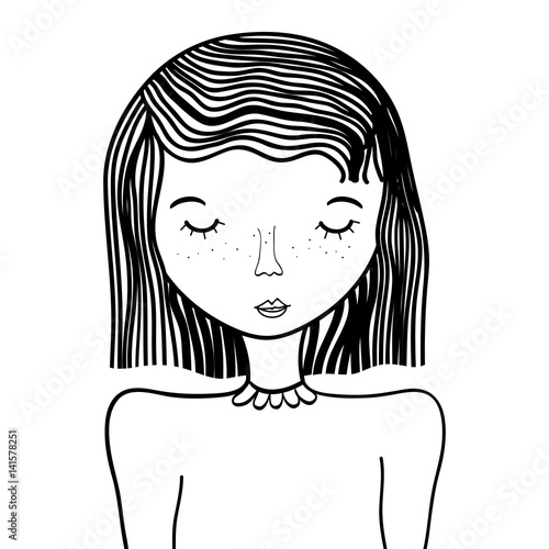 woman mother with eyes closed
