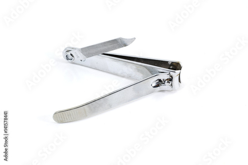 Steel nail clipper isolated