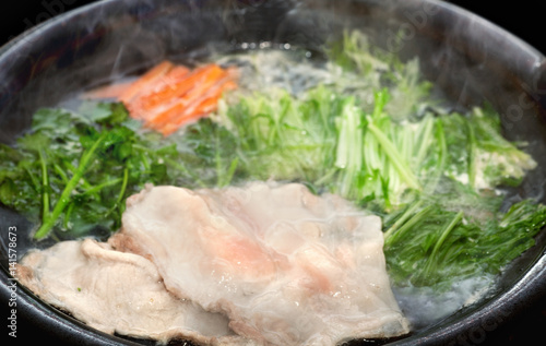 水菜と豚肉の鍋