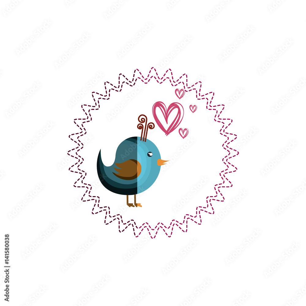 love card with cute bird