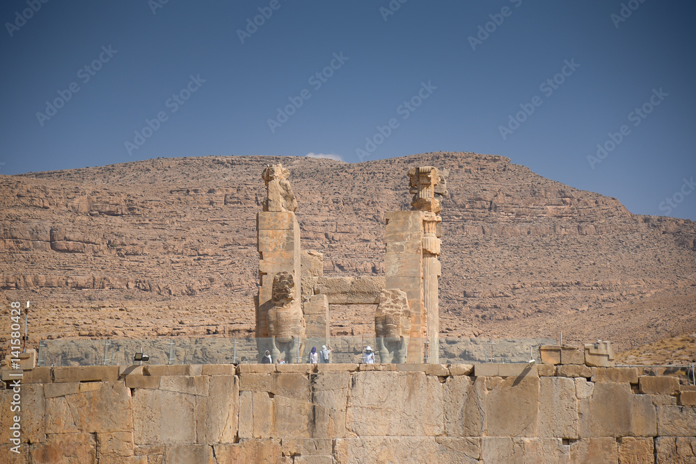 Ruins gate of Persepolis in Shiraz, Iran