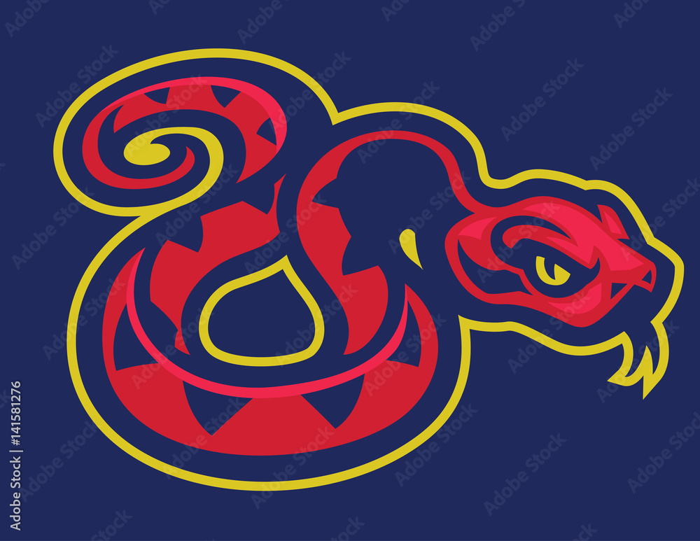 Fototapeta premium red snake mascot