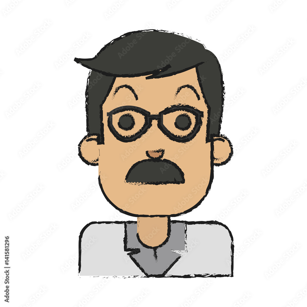 man cartoon icon over white background. vector illustration