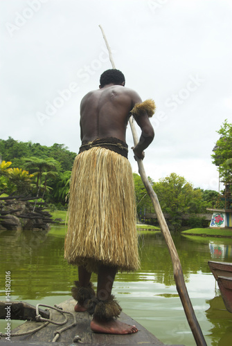 The fine Fijian art of using a pole to propel a boat