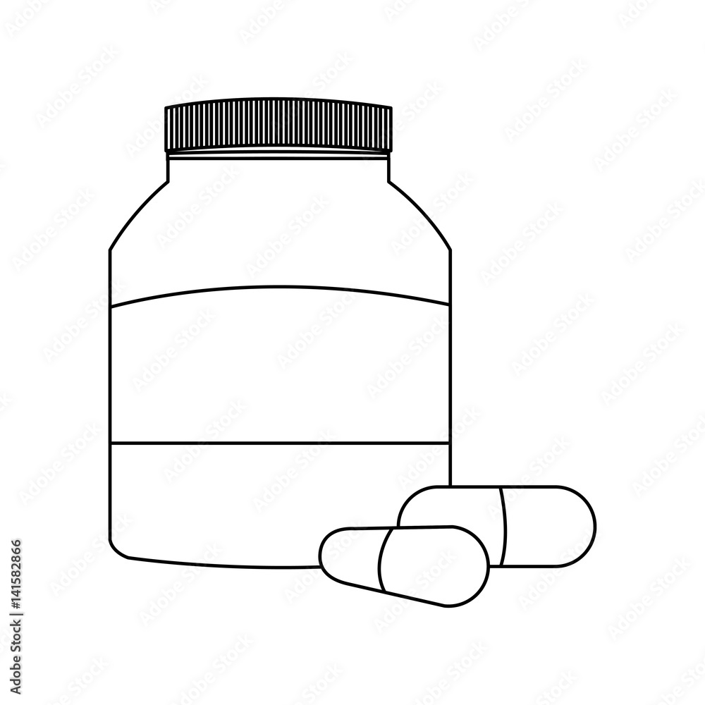 protein bottle icon over white background. vector illustration protein bottle icon over white background. vector illustration