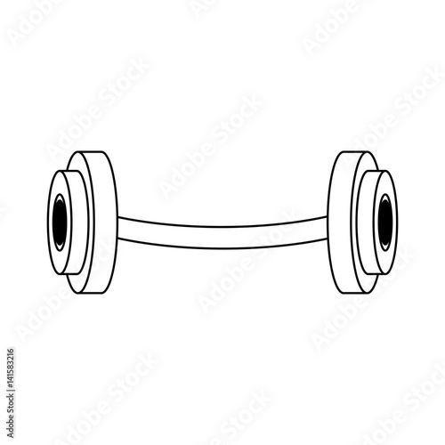 dumbbell icon over white background. vector illustration