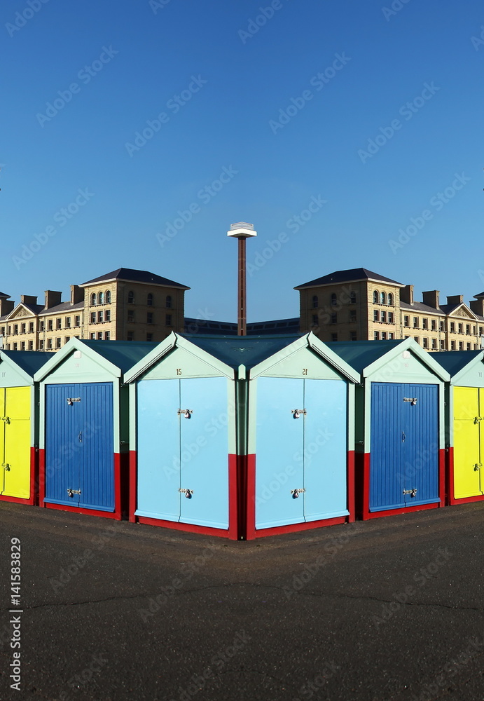 Colorful bungalow among the clear blue sky. Colorful bungalow among the clear blue sky.