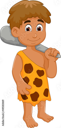 cute man ancient human cartoon