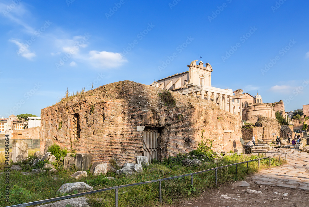 Rome, Italy. Ancient ruins on the Roman Forum