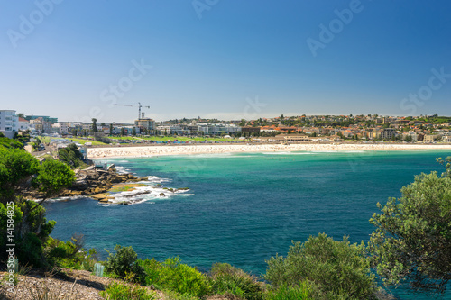 View of the Bondi Beach in Sydney .