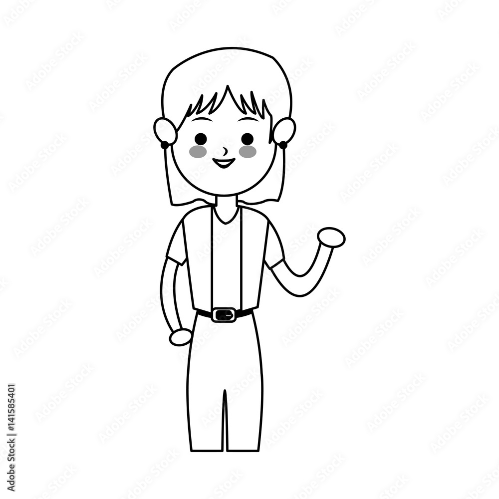 woman waving hand cute cartoon icon image vector illustration design woman waving hand cute cartoon icon image vector illustration design
