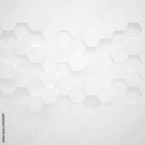 Fototapeta Naklejka Na Ścianę i Meble -  White Hexagon Texture