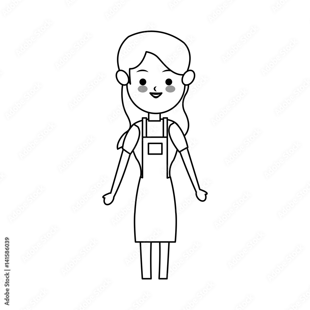 woman wearing apron cute cartoon icon image vector illustration design woman wearing apron cute cartoon icon image vector illustration design
