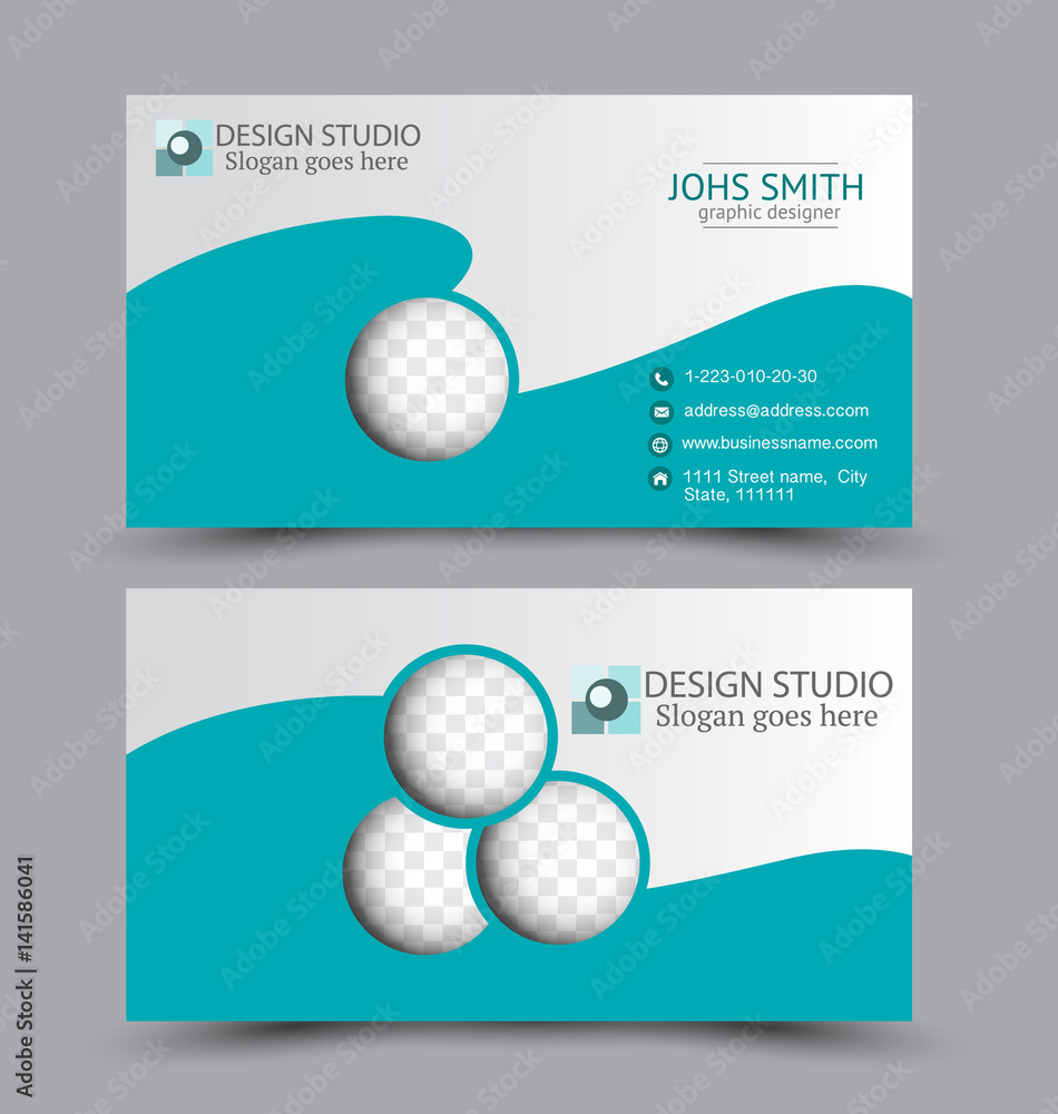 Business card design set template for company corporate style. Green color. Vector illustration. Business card design set template for company corporate style. Green color. Vector illustration.