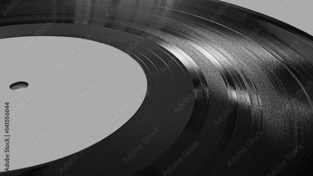 Close-up of vinyl LP record album and grooves Stock Photo | Adobe Stock