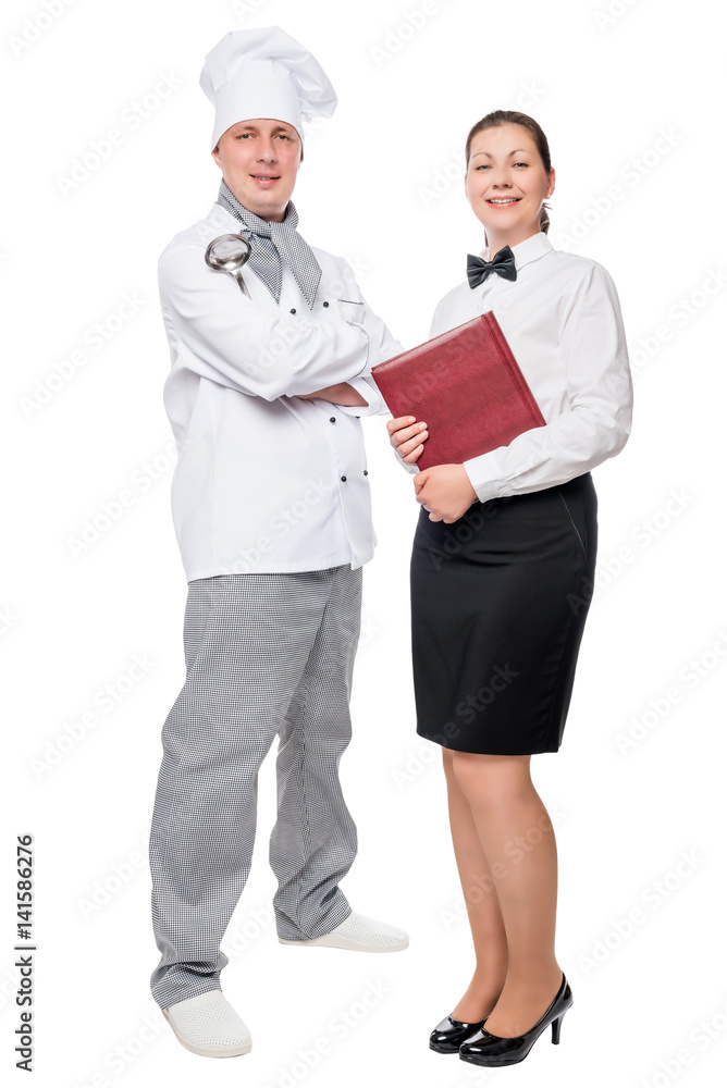 restaurant employees in full length on white background isolated restaurant employees in full length on white background isolated