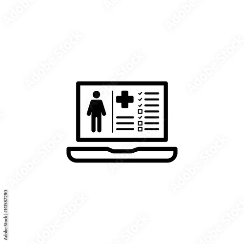 Patient Medical Record Icon. Flat Design.