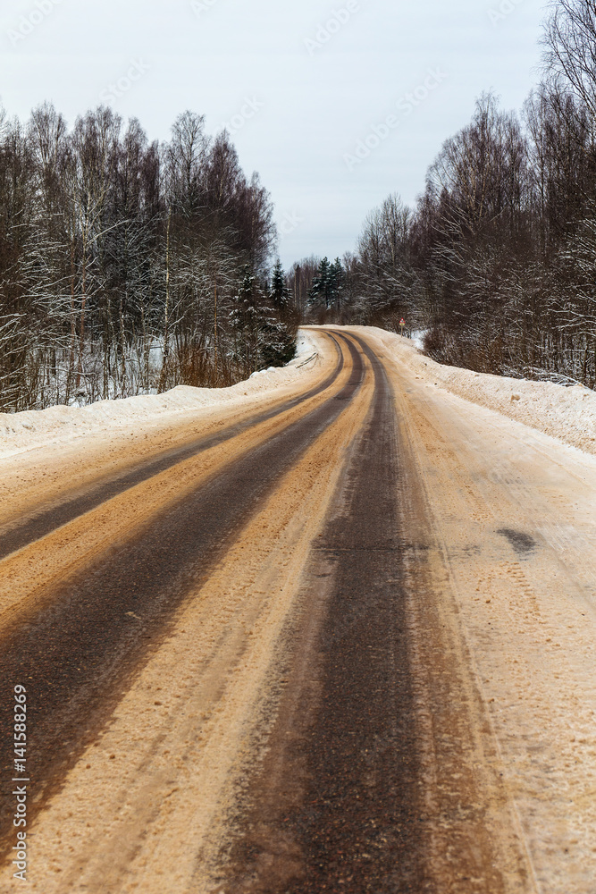 road in the winter road in the winter