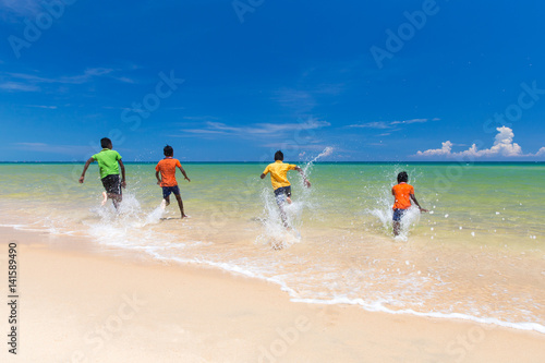 Children on beach vacation