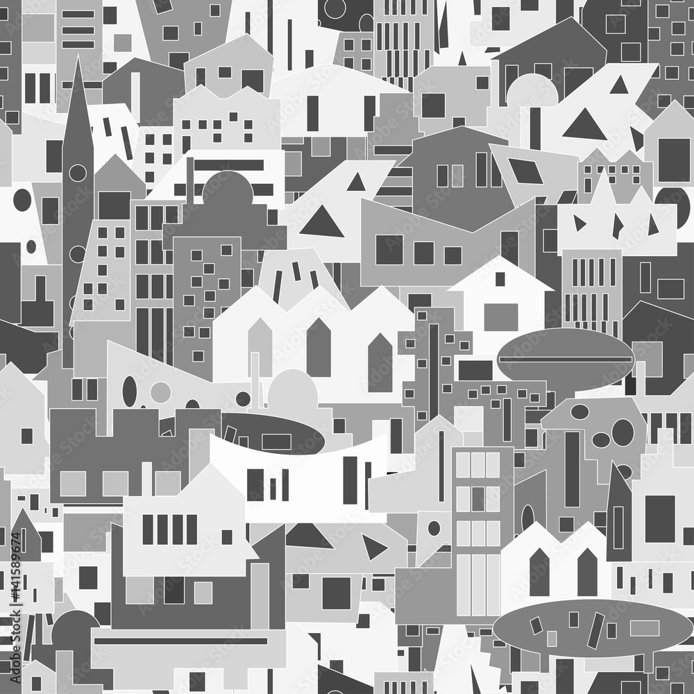 Cityscape background, seamless pattern for your design