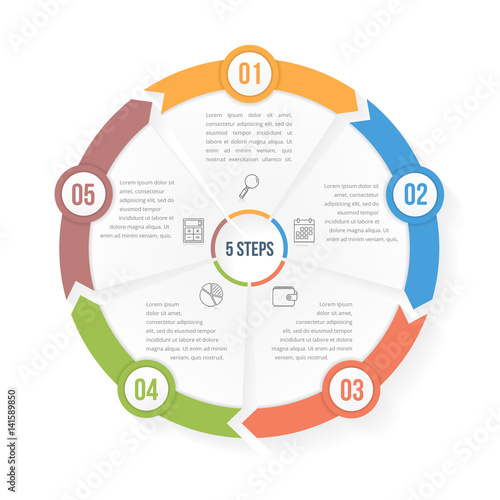 Circle Infographic Template with Five Elements