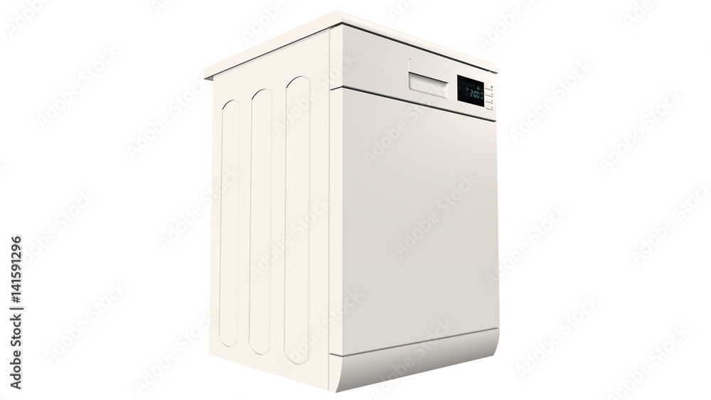 Modern freestanding dishwasher isolated on white Modern freestanding dishwasher isolated on white