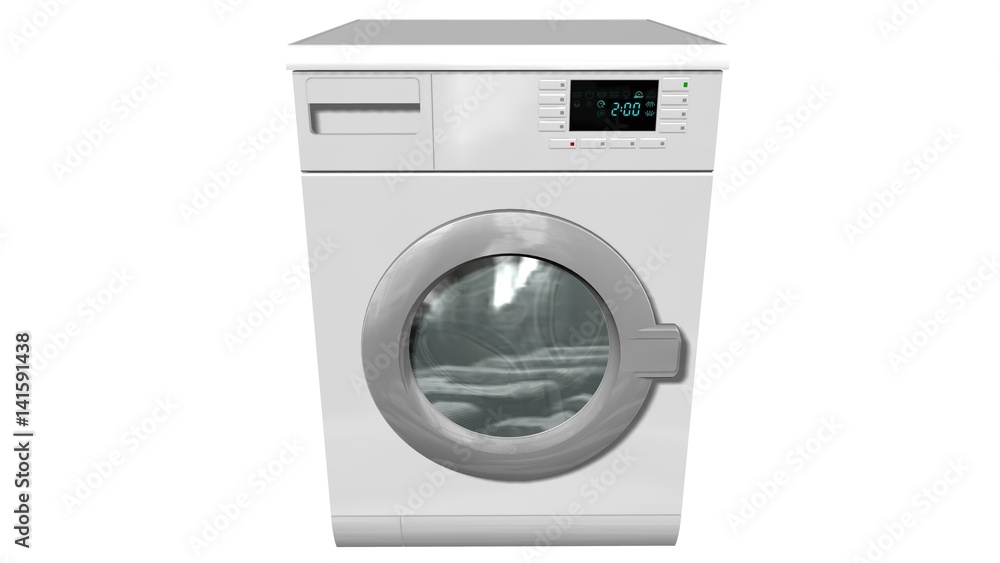 Washing machine, Fully automatic washing machine - isolated on white Washing machine, Fully automatic washing machine - isolated on white