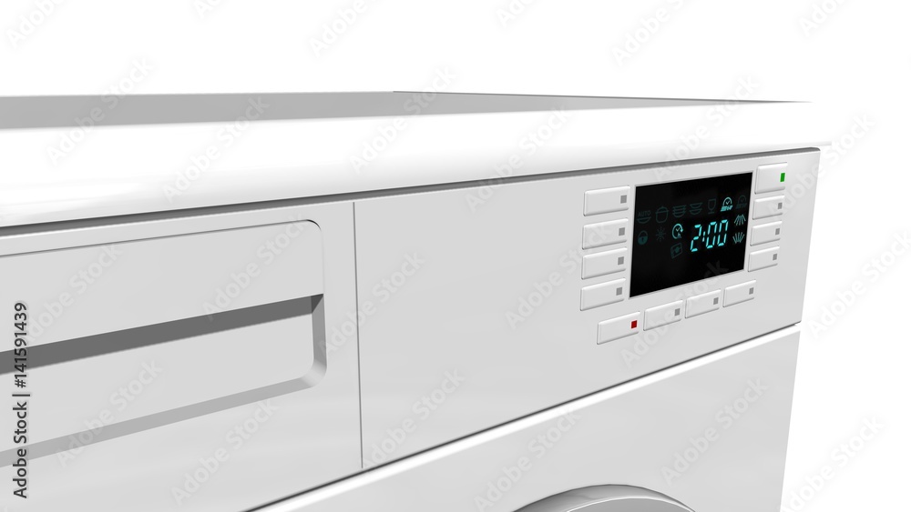 Washing machine, Fully automatic washing machine - isolated on white Washing machine, Fully automatic washing machine - isolated on white