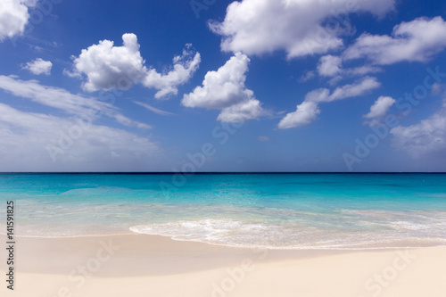 Turquoise water and white sand of caribbean sea