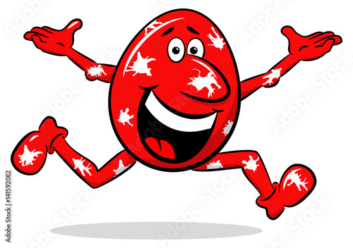 laufendes und jubelndes cartoon Osterei