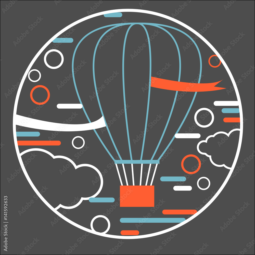 Naklejka premium Hot air balloon Vector illustration.