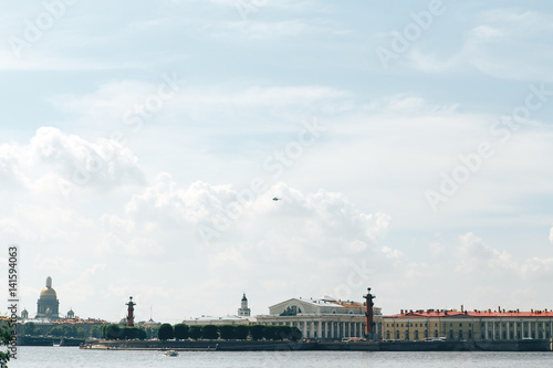 .European city landscape on the background of the river