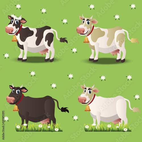 cows on green grass