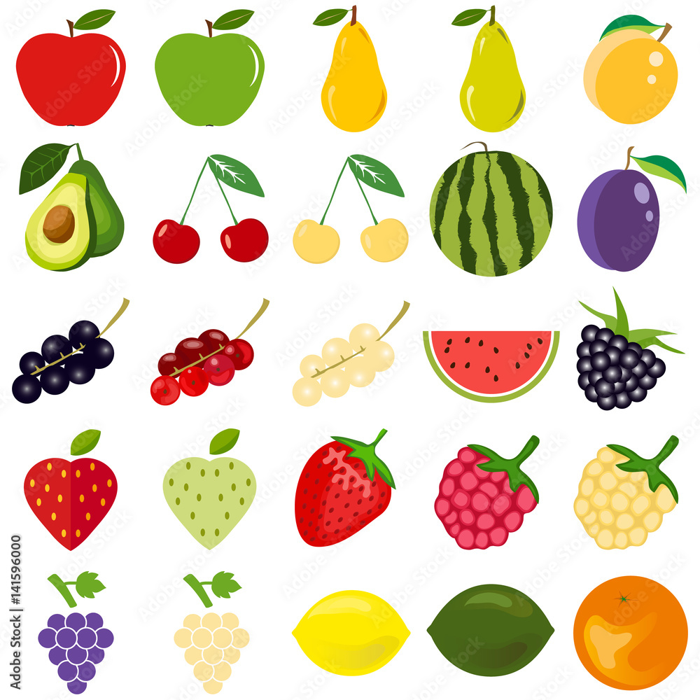 Fruits and berries are a great set Fruits and berries are a great set
