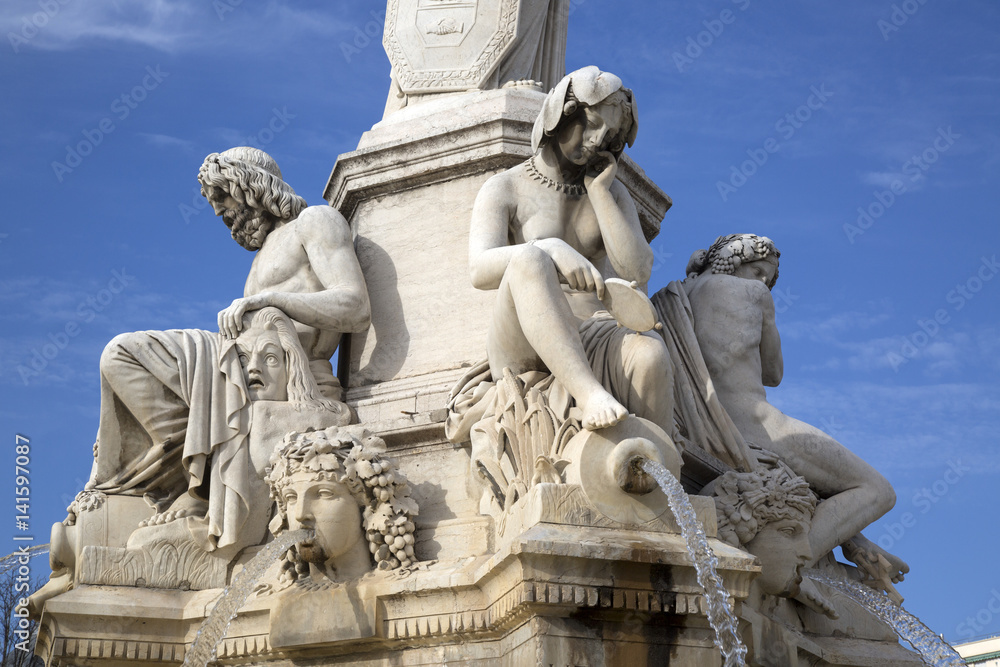 Obraz premium Fountain by Pradier, Esplanade Charles de Gaulle Square, Nimes