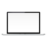 Laptop mockup with blank screen isolated on white background. Can be used for showcase responsive website design or presentation advertising pages. Vector illustration