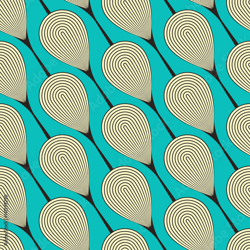 abstract seamless with stylized feathers in blue shades