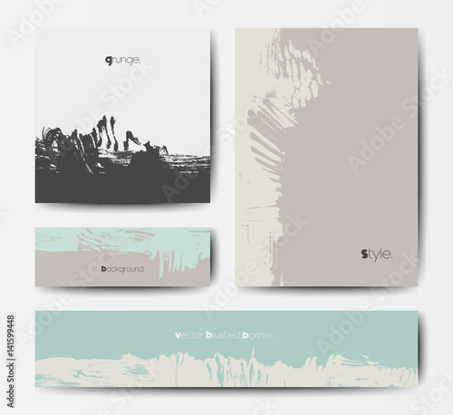 Modern brush vector postcard template