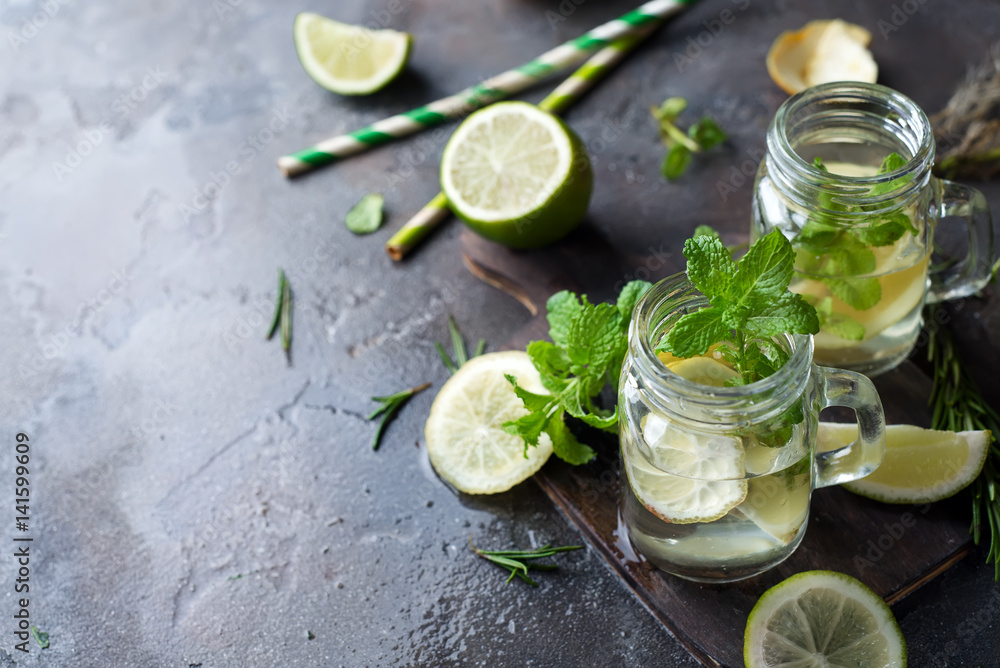 Mojito cocktail in mason jar Mojito cocktail in mason jar