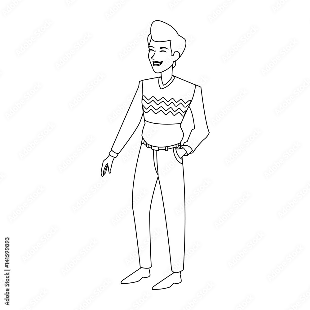 happy man wearing sweater icon image vector illustration design happy man wearing sweater icon image vector illustration design