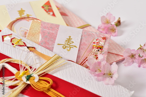 桜とご祝儀袋