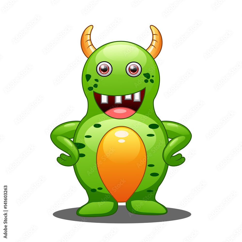 Fototapeta premium cute green monster Vector illustration