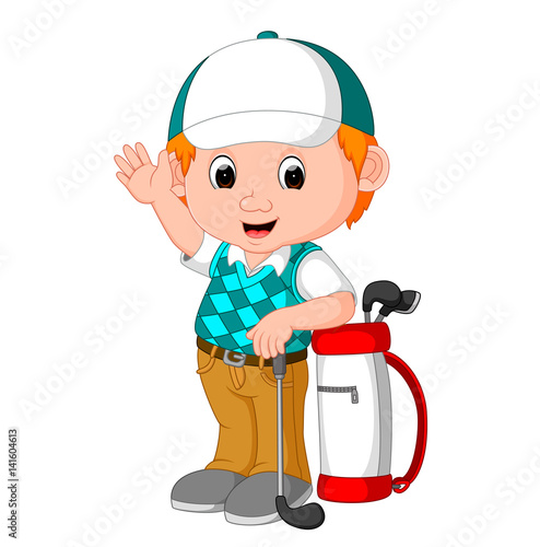 cute golfer cartoon