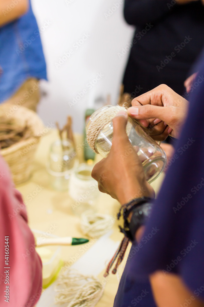 Obraz premium Step by step making vas hand-made decoration